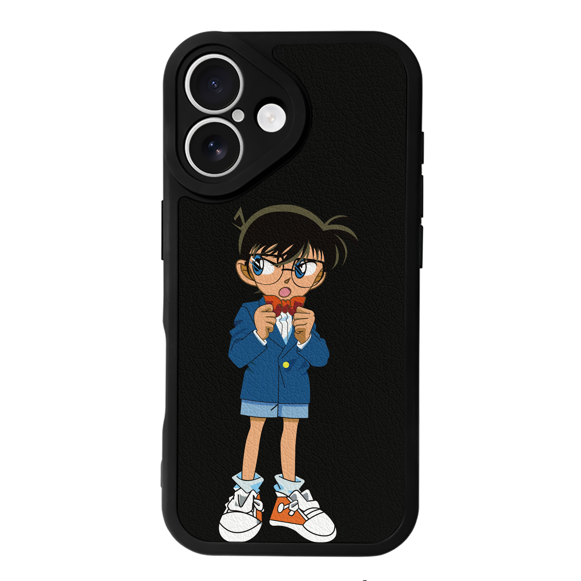 （画像用） 名探偵コナン 江戸川 コナン Detective Conan Conan Edogawa 【iPhone 16シリーズ対応】シリコンスマホケース（レザー調） 材質：シリコン
